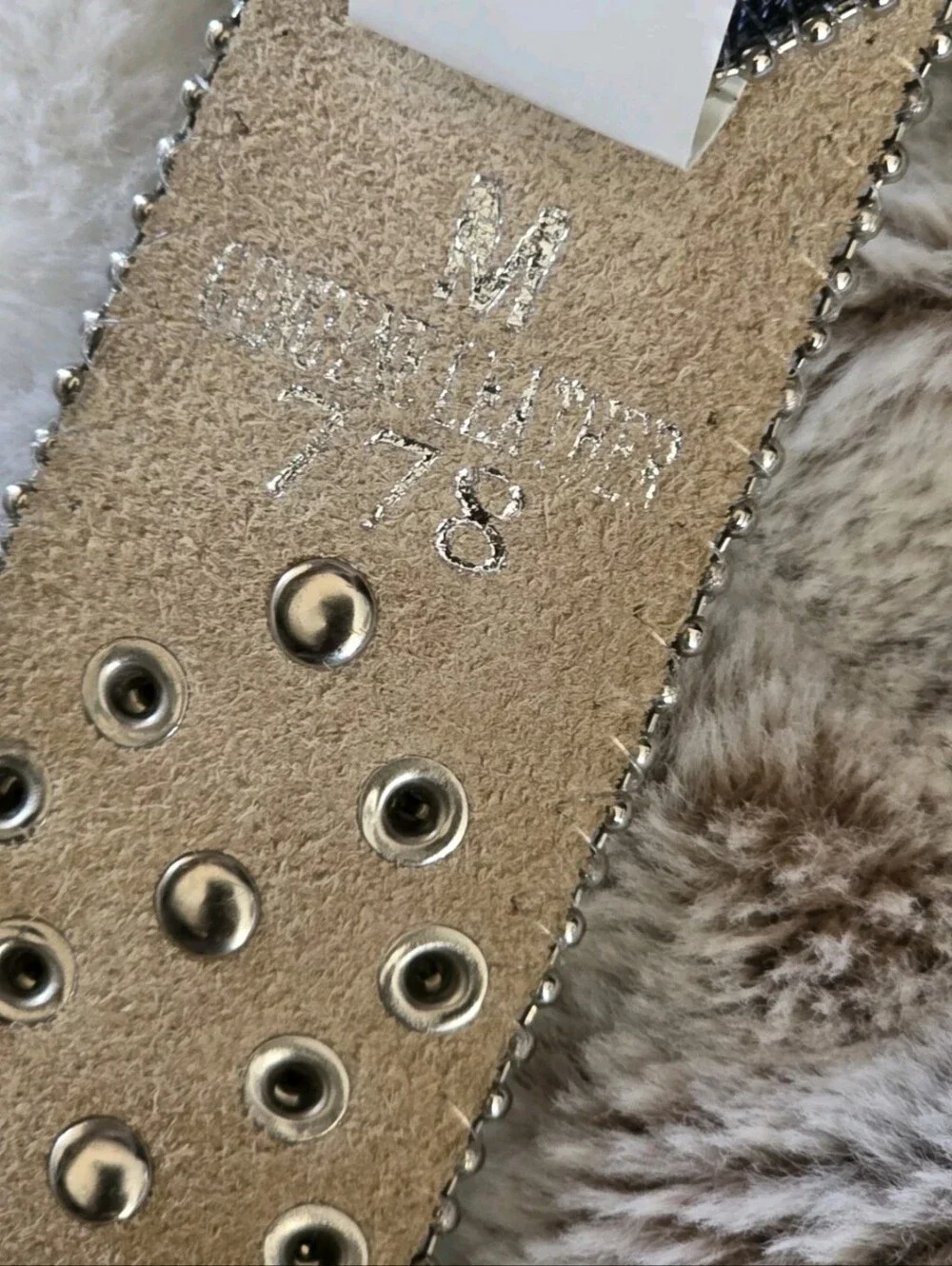 BHW Women's Black Leather Western Belt Crystals and Bling Accents Size M